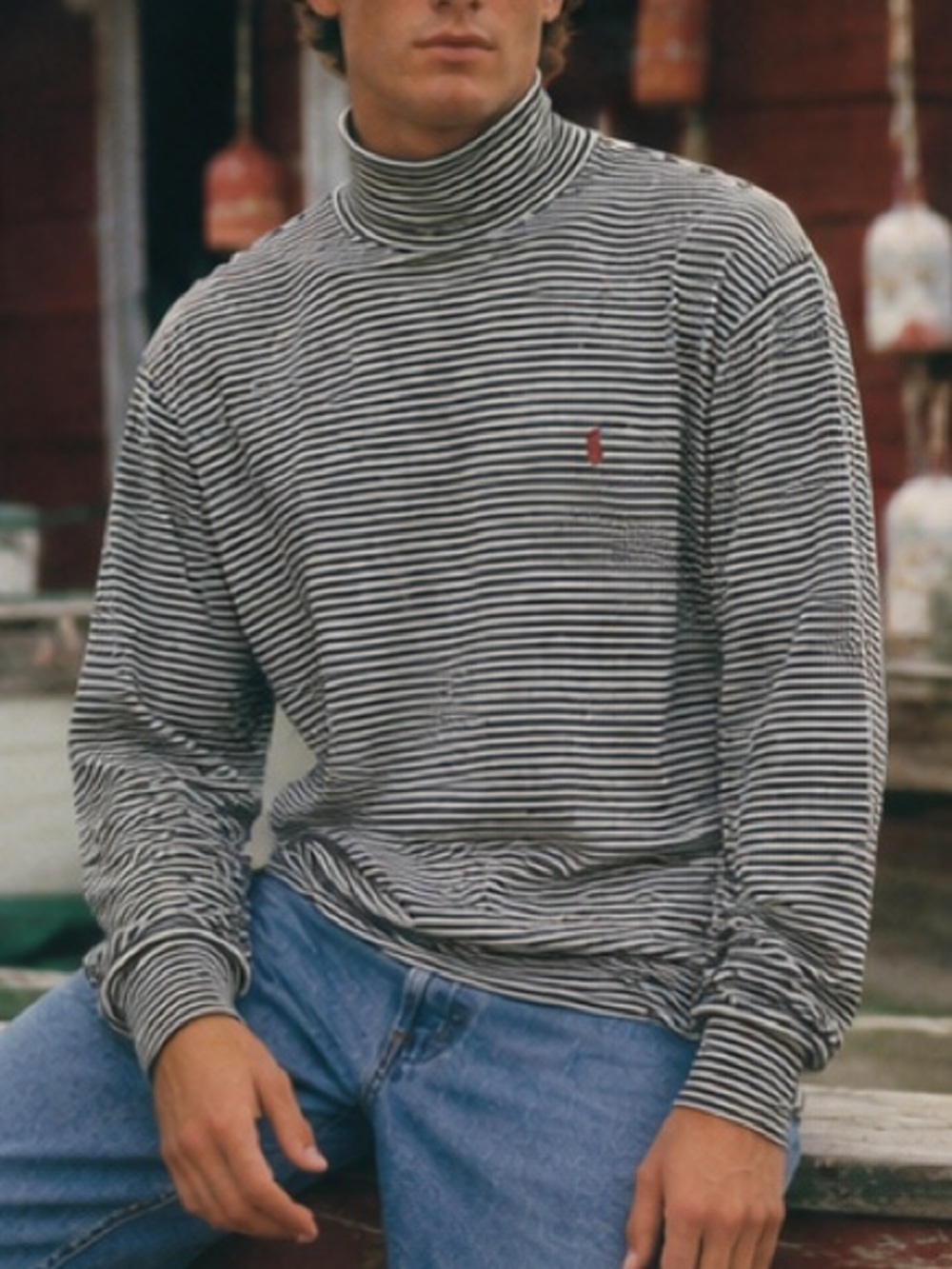 90s Polo Ralph Lauren Striped Turtleneck Pullover